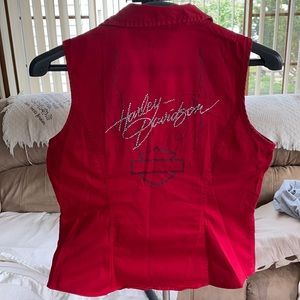 Harley Davidson bling zip up stretchy top L